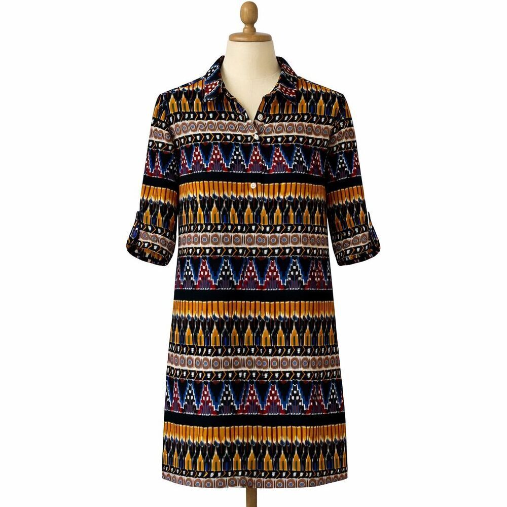 New Roberta Roller Raisa Dress Size XS Safia Plum Colorful Geometric Print NWT